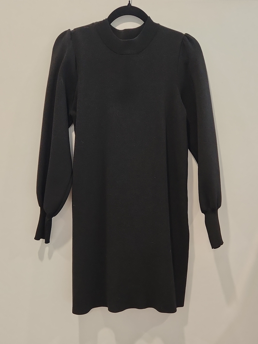Seed Heritage Black Long Sleeve Mock Neck Dress Thick Black Knit Size S